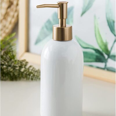 Mason Jar Italian Concept Design Liquid Soap, Shampoo, Conditioner, Shower Gel Dispenser (450ML) – (White)