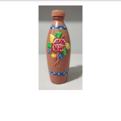 CLAY WATER BOTTLE ( Painting Emboss – 800 ML )